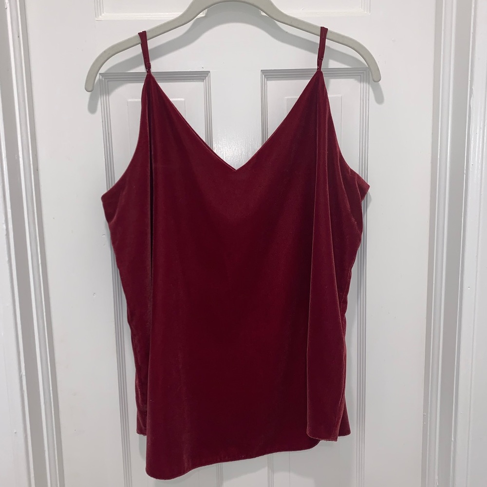 Express red velvet tank top